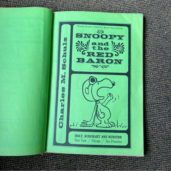 c1966 Snoopy and the Red Baron by Charles M Schulz Hardcover Book Club Edition - Picture 6 of 8